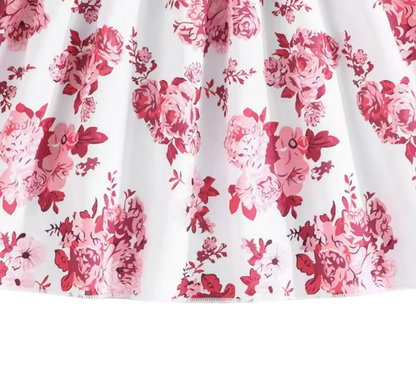 The Cataleya - Baby Girl Cotton Ruffled Sleeveless Floral Princess Dress