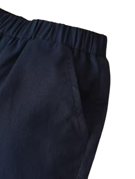The Francisco - Baby Boy Navy Blue Suit Simple Wind Leaf Printed Short Sleeve Shirt + Solid Color Shorts