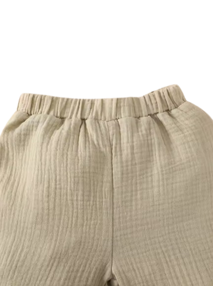 The Martin - Baby Boy Short Sleeves Leaf Print Pocket Style T-shirt + Shorts Summer Casual Outfit