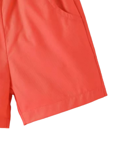 The Casey - Baby Boy Plant Print Casual Tops + Solid Colour Shorts