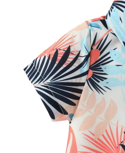 The Casey - Baby Boy Plant Print Casual Tops + Solid Colour Shorts
