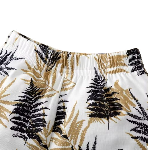 The Shepherd - Baby Boy Hooded Maple Leaf Print Sleeveless Top + Shorts