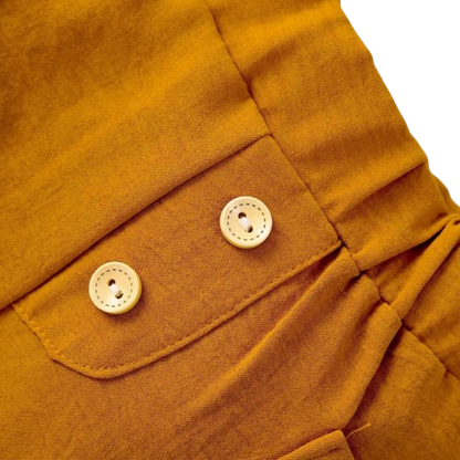 The Aidan - Baby Boy Round Neck Pullover Cartoon Printed Short Sleeved Tops + Solid Colour Shorts