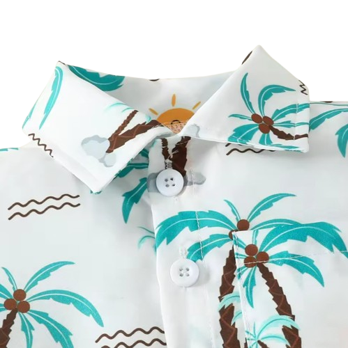 The Jax - Baby Boy Coconut Tree Print T-Shirt Top + Elastic Shorts