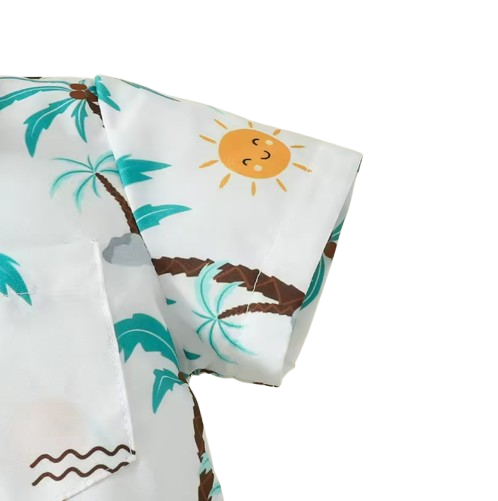The Jax - Baby Boy Coconut Tree Print T-Shirt Top + Elastic Shorts
