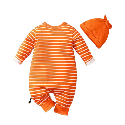 The Cash - Baby Unisex Lion Pattern Casual Striped Long Sleeve Romper