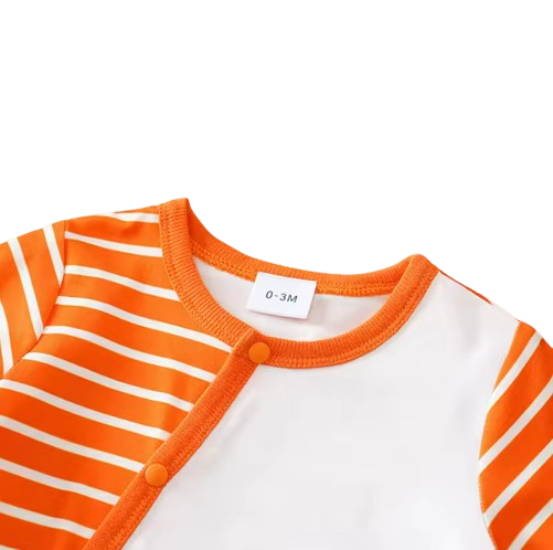 The Cash - Baby Unisex Lion Pattern Casual Striped Long Sleeve Romper