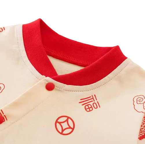 The Clayton - Baby Unisex Short Sleeved Chinese Style Jumpsuit Romper