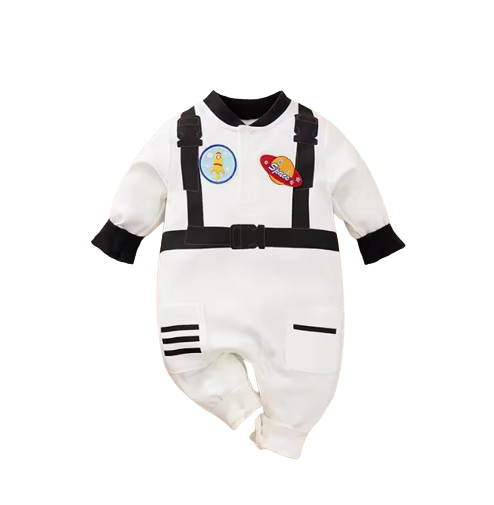 The Cristian - Baby Boy Astronaut Inspired Cotton Long Sleeve Romper