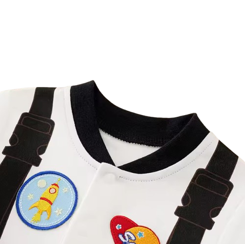 The Cristian - Baby Boy Astronaut Inspired Cotton Long Sleeve Romper