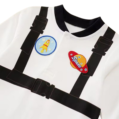 The Cristian - Baby Boy Astronaut Inspired Cotton Long Sleeve Romper