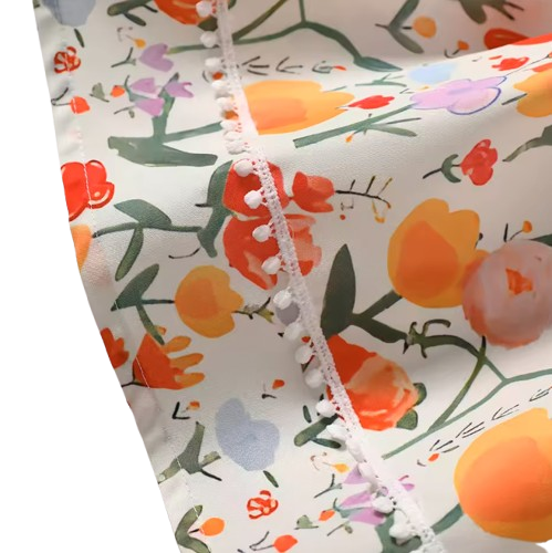 The Kimberly - Baby Girl Flower Print Small Flying Sleeve Holiday Style Dress