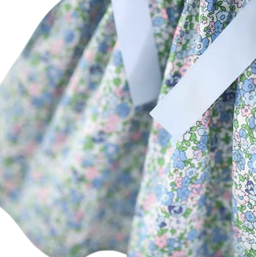 The Noa - Baby Girl Blue Floral Baby Sweet Bow Dress