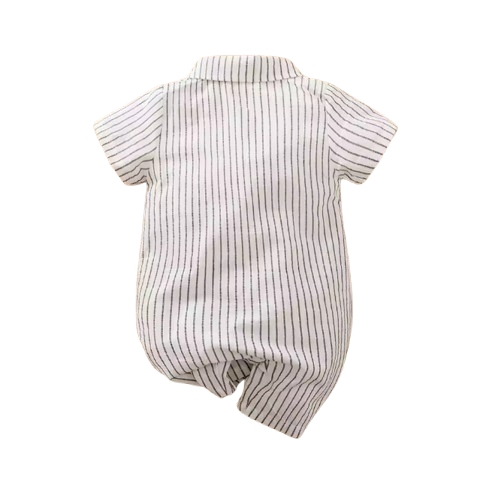 The Dante - Baby Boy White Short Sleeve Gentlemen Romper