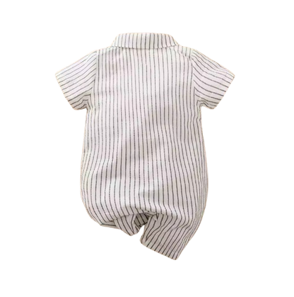 The Dante - Baby Boy White Short Sleeve Gentlemen Romper