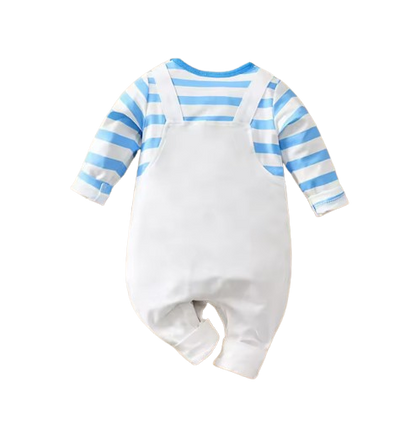 The Ali - Baby Unisex Happy Elephant Casual Striped Long-Sleeved Onesies