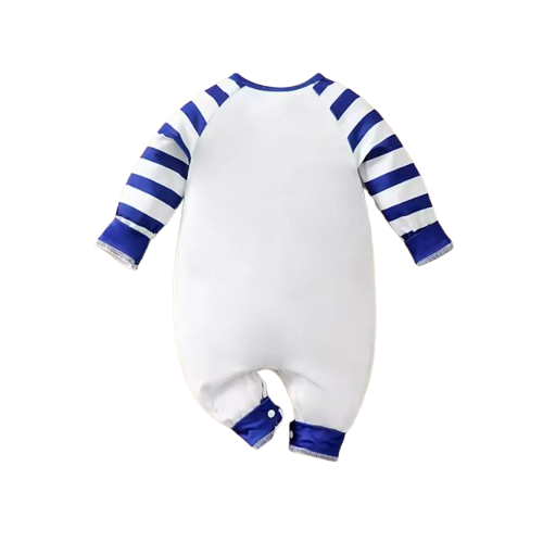 The Jaylen - Baby Boy Universe Letter with Astronaut Print Cartoon Romper