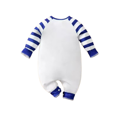 The Jaylen - Baby Boy Universe Letter with Astronaut Print Cartoon Romper