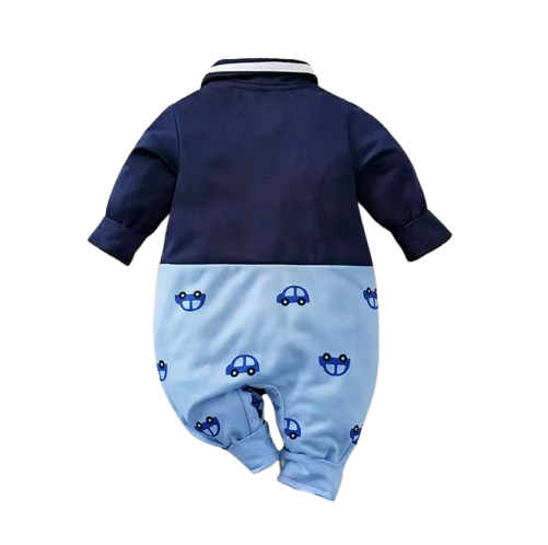 The Orion - Baby Boy Red Car Blue Jumper Cute Printed Romper