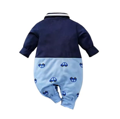 The Orion - Baby Boy Red Car Blue Jumper Cute Printed Romper