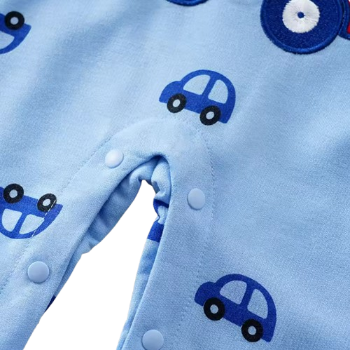 The Orion - Baby Boy Red Car Blue Jumper Cute Printed Romper