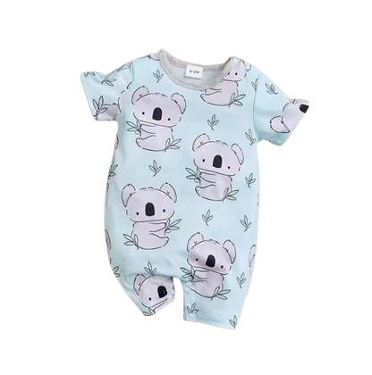 The Jensen - Baby Unisex Cute Koala Full Print Round Neck Romper