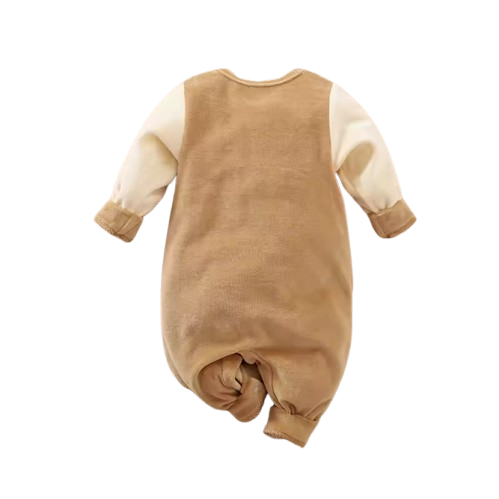 The Preston - Baby Boy Brown Moose Design Long Sleeve Romper