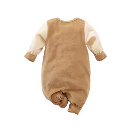 The Preston - Baby Boy Brown Moose Design Long Sleeve Romper