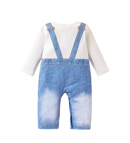 The Kyle - Baby Boy Printed  Crew Neck Long Sleeve One Piece Outfit