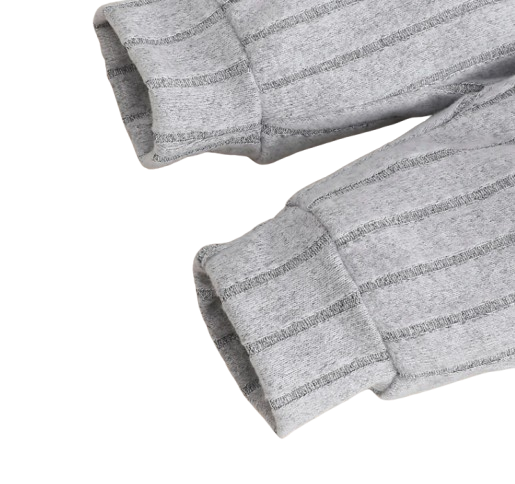 The Sutton - Baby Boy Gray Long Sleeved Color Blocked Bodysuit + Gray Pants + Hat Outfit Set