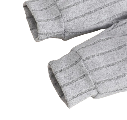 The Sutton - Baby Boy Gray Long Sleeved Color Blocked Bodysuit + Gray Pants + Hat Outfit Set