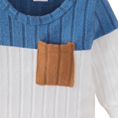 The Sutton - Baby Boy Blue Long Sleeved Color Blocked Bodysuit + Gray Pants + Hat Outfit Set
