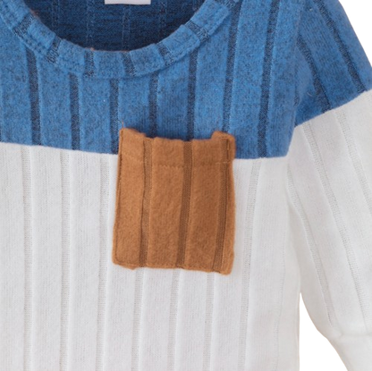 The Sutton - Baby Boy Blue Long Sleeved Color Blocked Bodysuit + Gray Pants + Hat Outfit Set