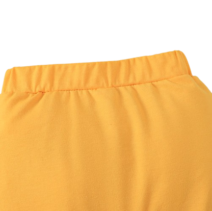 The Fabian - Baby Unisex Yellow Little Bear Long Sleeve Bodysuit + Pants + Hat + Socks 4pcs Outfit Set