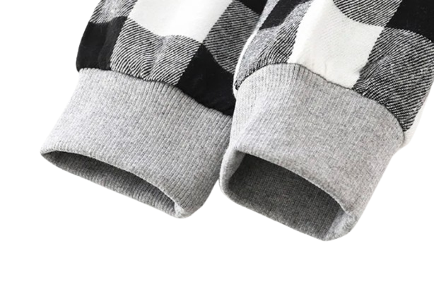 The Raiden - Baby Boy Black Hooded Plaid Shirts Coat Long-Sleeve Jacket