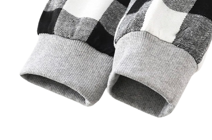 The Raiden - Baby Boy Black Hooded Plaid Shirts Coat Long-Sleeve Jacket