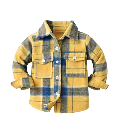 The Francis - Baby Boy Black & Yellow Plaid Long Sleeved Shirt Button Casual Tops