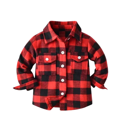 The Francis - Baby Boy Red & Black Plaid Long Sleeved Shirt Button Casual Tops