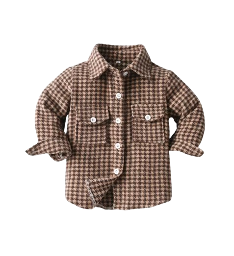 The Francis - Baby Boy Light Brown Long Sleeved Shirt Button Casual Tops