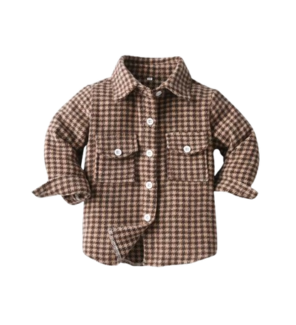 The Francis - Baby Boy Light Brown Long Sleeved Shirt Button Casual Tops
