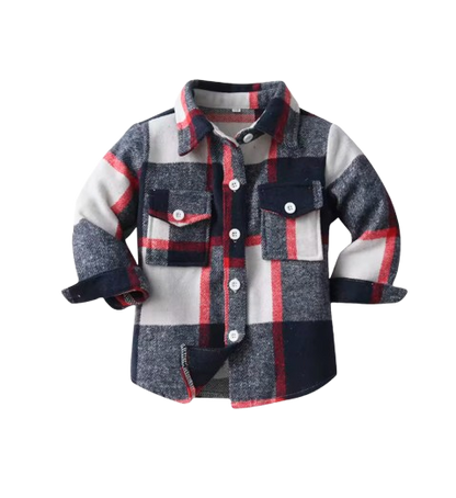 The Francis - Baby Boy Black White & Red Plaid Long Sleeved Shirt Button Casual Tops