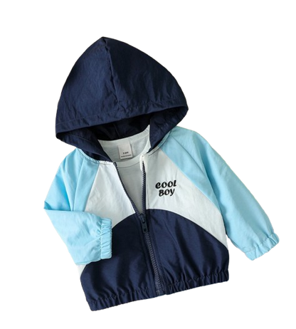 The Rome - Baby Boy Long Sleeve Coats Hooded Windbreaker With Pocket Zipper