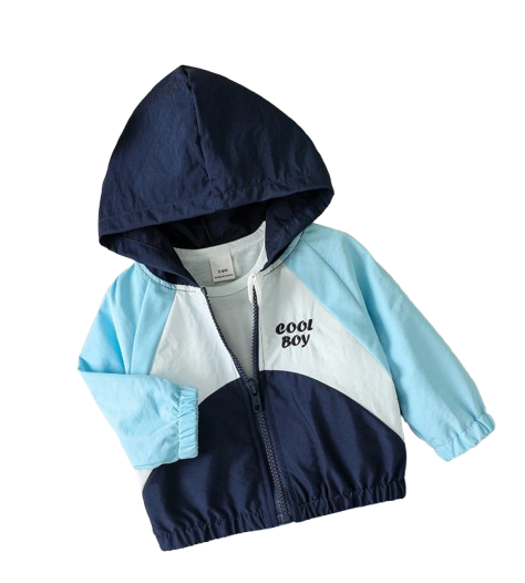 The Rome - Baby Boy Long Sleeve Coats Hooded Windbreaker With Pocket Zipper