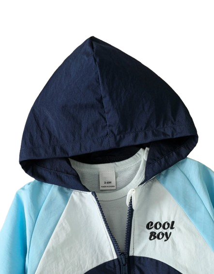 The Rome - Baby Boy Long Sleeve Coats Hooded Windbreaker With Pocket Zipper