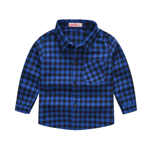The Damon - Baby Boy Blue Small Checkered New Western-Style Coats Long Sleeve