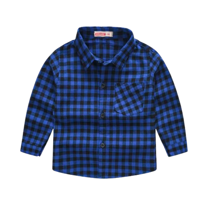 The Damon - Baby Boy Blue Small Checkered New Western-Style Coats Long Sleeve