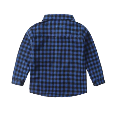 The Damon - Baby Boy Blue Small Checkered New Western-Style Coats Long Sleeve