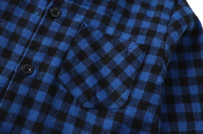The Damon - Baby Boy Blue Small Checkered New Western-Style Coats Long Sleeve