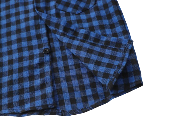 The Damon - Baby Boy Blue Small Checkered New Western-Style Coats Long Sleeve
