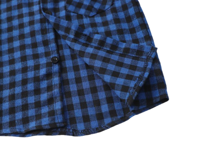 The Damon - Baby Boy Blue Small Checkered New Western-Style Coats Long Sleeve